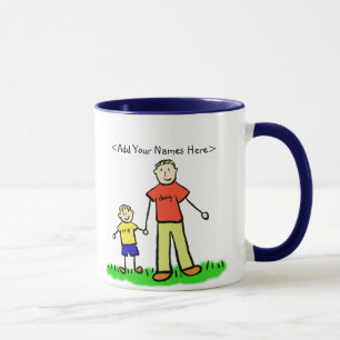 Taza Personalizado Mug del niño de papá (padre y famili