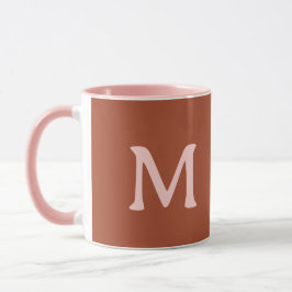 Taza Personalizado Naranja quemado Monograma
