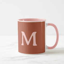 Taza Personalizado Naranja quemado Monograma