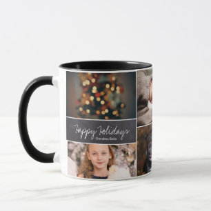 Taza Personalizado, navidad, collage 6 fotos, tiza