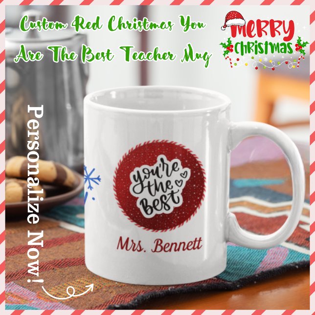 Taza Personalizado Navidades Rojos Eres El Mejor Profes (Subido por el creador)