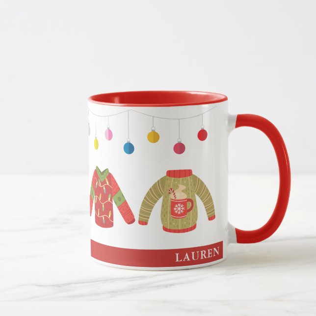 Taza Personalizado Navidades suéteres feos Mug (Derecha)