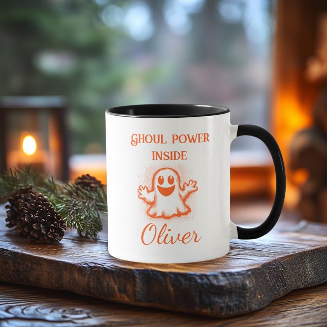 Taza Personalizado Neon Halloween Mug - Diseño fantasma (Subido por el creador)