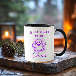 Taza Personalizado Neon Halloween Mug - Diseño fantasma