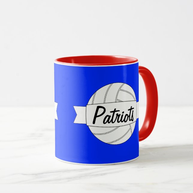 Taza Personalizado Nombre del equipo y Café de voleibol (Anverso derecho)