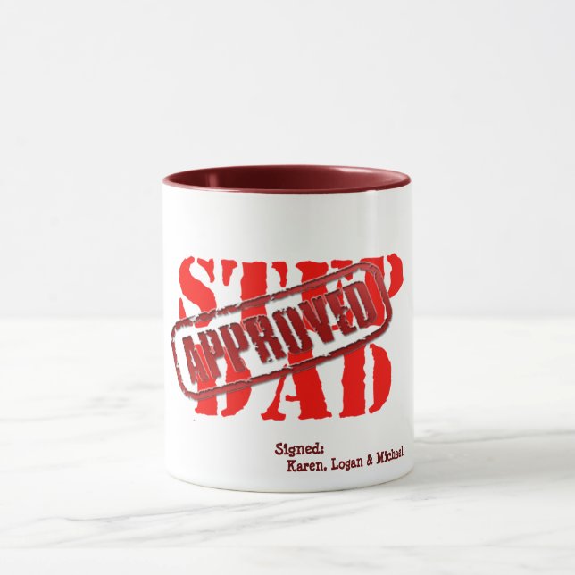 Taza personalizado padrastro papá aprobado regalo perso (Centro)