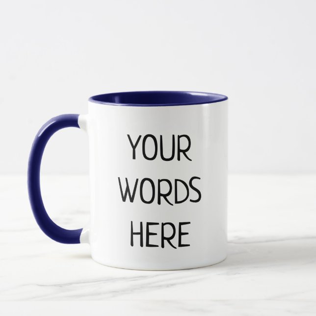 Taza Personalizado Palabras regalo de texto personaliza (Izquierda)