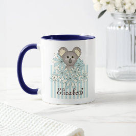 Taza Personalizado Pastel Blue Cute Koala Bear Kids