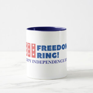 Taza personalizado patriótico de "Let Freedom Ring"