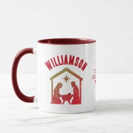 Taza Personalizado Purpurina cristiano Natividad Navida
