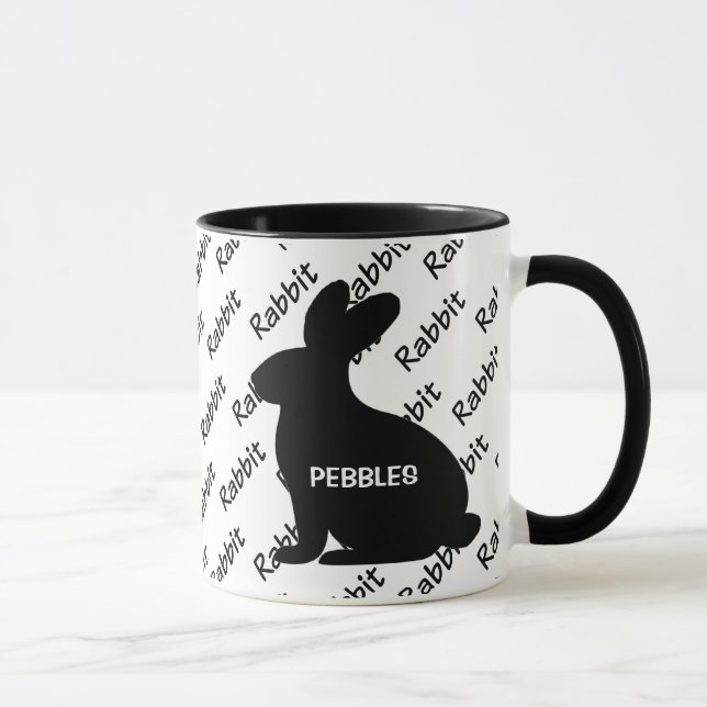 Taza Personalizado Rabbit Silhouette (Derecha)