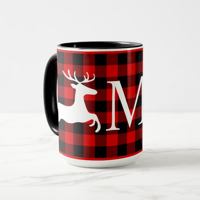 Taza Personalizado Red Black Buffalo Lumberjack Check P (Anverso izquierdo)
