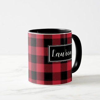 Taza Personalizado Red Buffalo Check Plaid Mug
