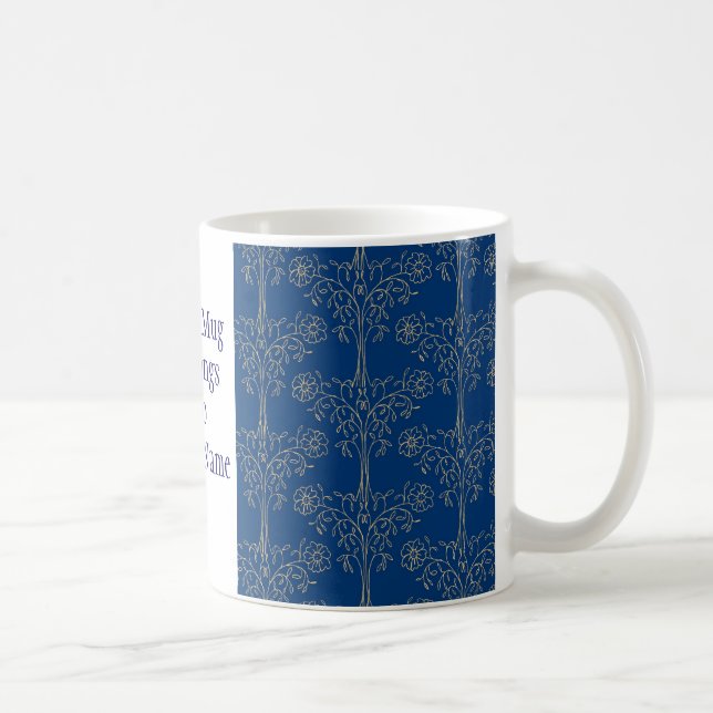 Taza Personalizado Ringer Mug, azul oscuro, patrón de e (Derecha)