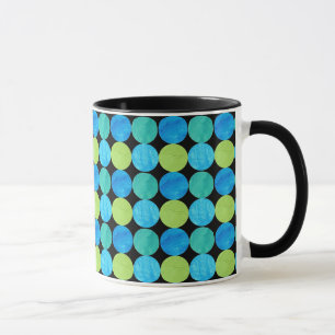 Taza Personalizado Ringer Mug: Lunas azules en el patró