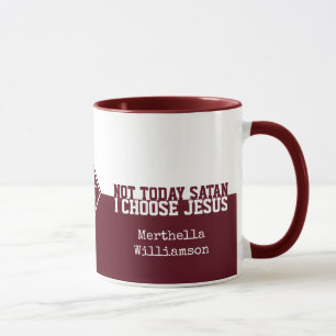 Taza Personalizado rojo NO ES HOY SATÁN Christian Mug