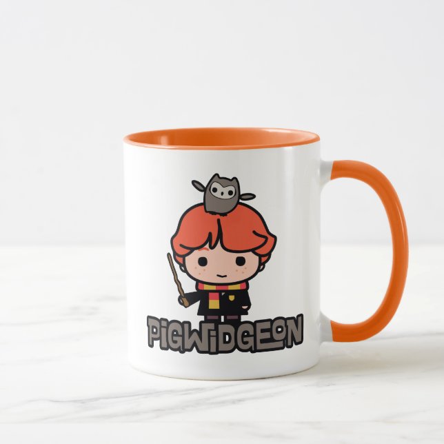 Taza Personalizado Ron Weasley y Pigwidgeon (Derecha)