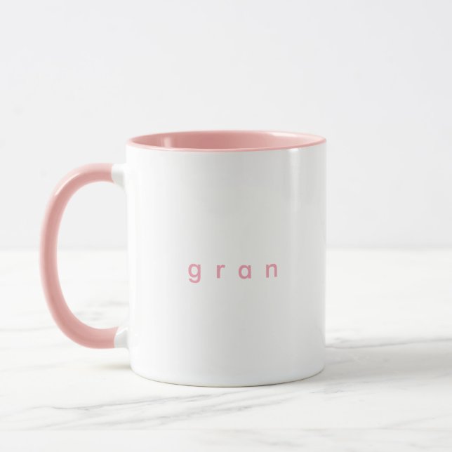 Taza Personalizado rosa minimalista texto Gran blanco (Izquierda)