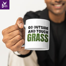 Taza Personalizado SALIR DE TOUCH GRASS Humor gracioso