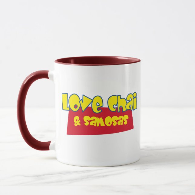 Taza Personalizado Samosas Chai Humor Funny Chai Tea Pu (Izquierda)