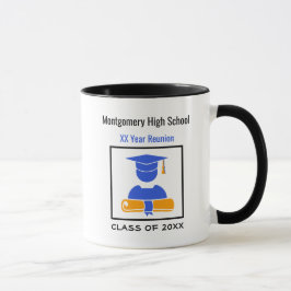 Taza Personalizado sindical de secundaria azul y Naranj