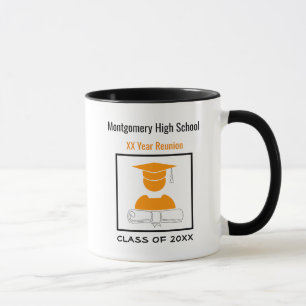 Taza Personalizado sindical de secundaria Naranja White