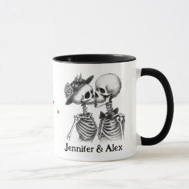 Taza Personalizado Skeleton Parejas Nombres Personaliza