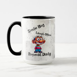 Taza personalizado "Sonríe grande, ríe a menudo, repite