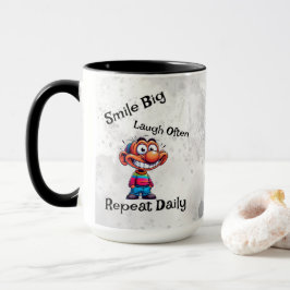 Taza personalizado "Sonríe grande, ríe a menudo, repite