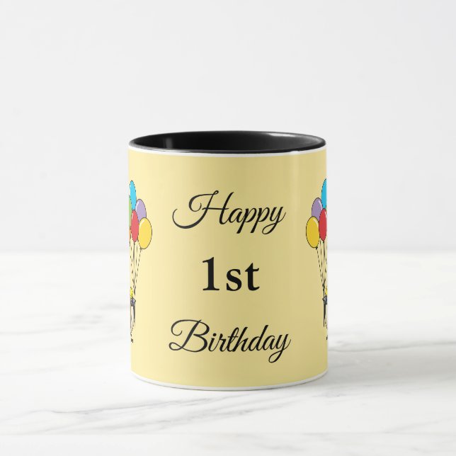 Taza Personalizado Sparrow con globos Cumpleaños | Añad (Centro)