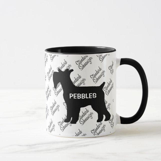 Taza PERSONALIZADO Standard Schnauzer Dog Silhouette (Derecha)