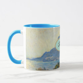 Taza Personalizado "Su Nombre" Claude Monet Mountain