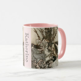 Taza Personalizado Su Nombre Vintage Fairies Rackham