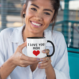 Taza Personalizado Te Amo Mamá Mensajes de texto Corto 