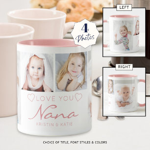 Taza Personalizado TE QUIERO NANA 4 Foto Rosa