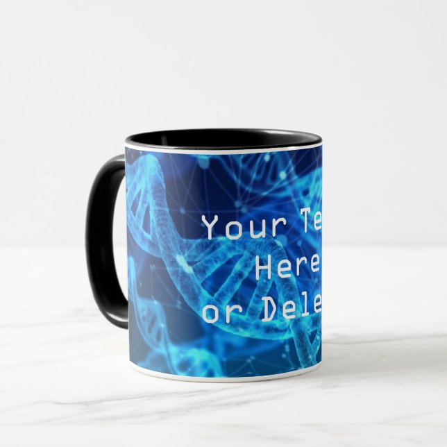 Taza Personalizado Texto azul Doble Helix Ciencia de la (Anverso izquierdo)