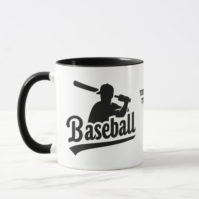 Taza Personalizado Texto Béisbol (Izquierda)