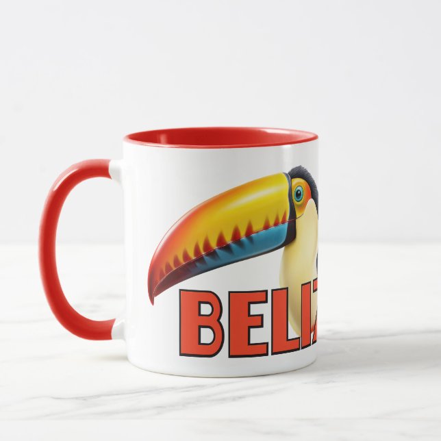 Taza Personalizado Texto BELICE Toucan (Izquierda)