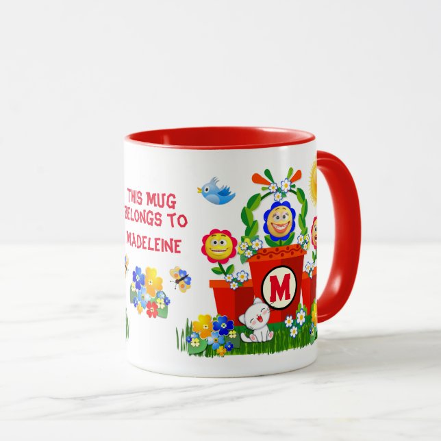 Taza Personalizado texto Emoji suave flor de leche (Anverso derecho)