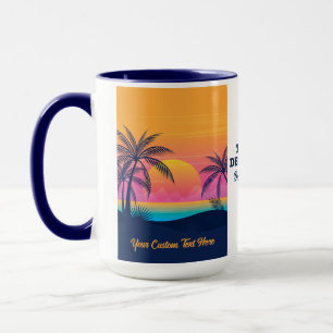 Taza Personalizado Texto Isla tropical Atardecer