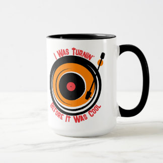 Taza Personalizado texto retro música retornable vinil 