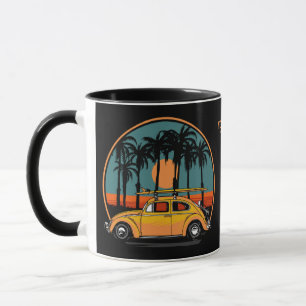 Taza Personalizado Texto Surfer Tropical Sunset