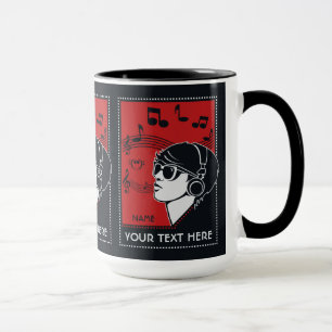 Taza Personalizado Textos Art Deco Mugs musicales