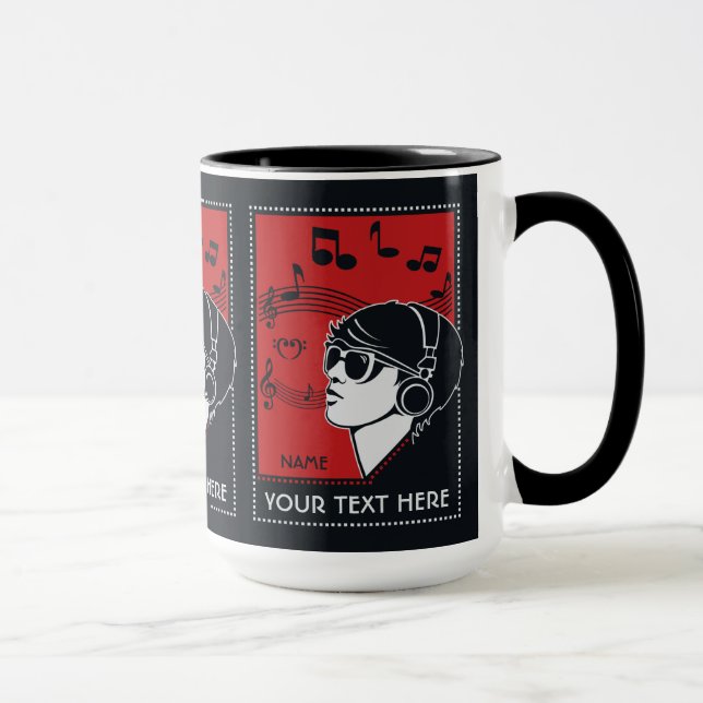 Taza Personalizado Textos Art Deco Mugs musicales (Derecha)