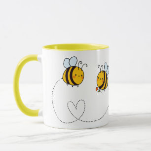 Taza Personalizado Textos Feliz Abejas de Amor