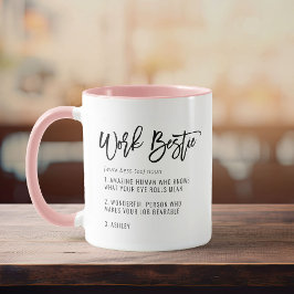 Taza Personalizado Textos Trabajo Bestie Fun CoWorker