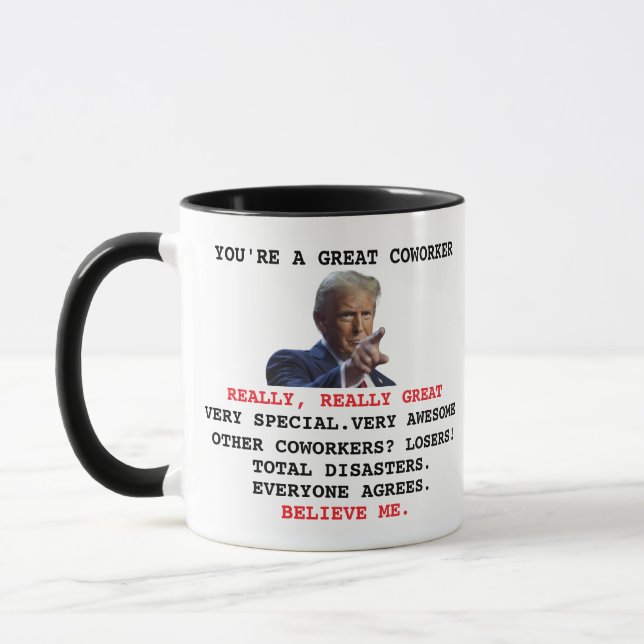 Taza Personalizado Trump Coworker, compañero de trabajo (Izquierda)