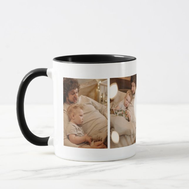 Taza Personalizado Uno De Los Collages de fotos Familia (Izquierda)