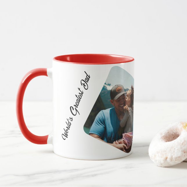Taza Personalizado Uno De Los Collages de fotos Familia (Con donut)