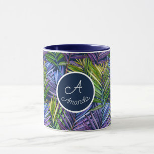 Taza Personalizado Verano Brisa Tropical Palmeras de Pl